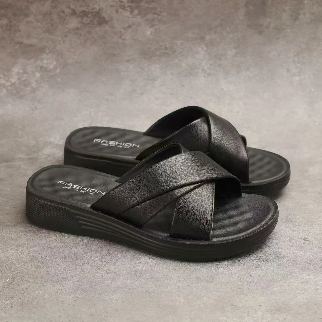 Variant image for Dames Sandalen met Hak van Leer – Open Teen Wedge Sandalen met 3,5 cm Hak voor Zomer Casual Stijl-3