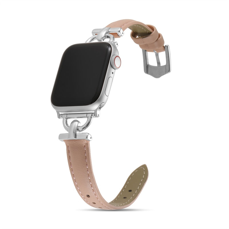 Slanke Leren Apple Watch-band