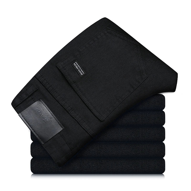 Variant image for Trendy Zwarte Heren Jeans - Comfortabele Elastische Straight Fit Spijkerbroek voor Casual en Zakelijke Gelegenheden-1