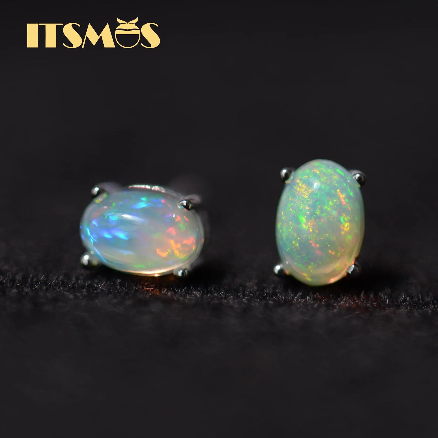 Zilveren Oorbellen Dames met Natuurlijke Opal Steen - Kleurvolle Sieraden van s925 Sterling Zilver 3