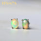 Zilveren Oorbellen Dames met Natuurlijke Opal Steen - Kleurvolle Sieraden van s925 Sterling Zilver 4