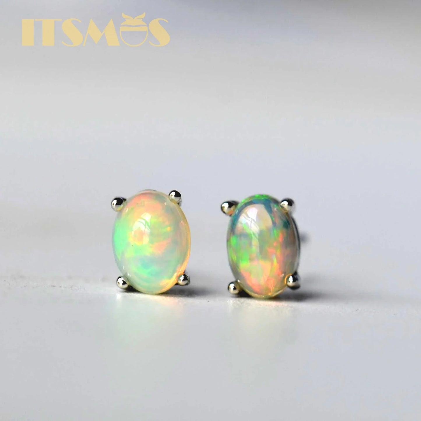 Zilveren Oorbellen Dames met Natuurlijke Opal Steen - Kleurvolle Sieraden van s925 Sterling Zilver 4