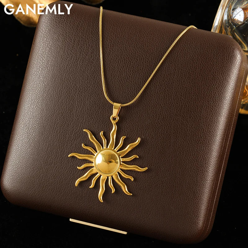 Zonnependant Ketting van 316L Roestvrij Staal met Waterdichte Afwerking voor Vrouwen – Verstelbare Lengte 45-50 cm 0