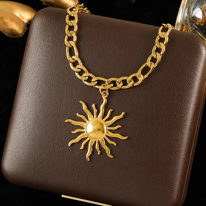 Zonnependant Ketting van 316L Roestvrij Staal met Waterdichte Afwerking voor Vrouwen – Verstelbare Lengte 45-50 cm 11