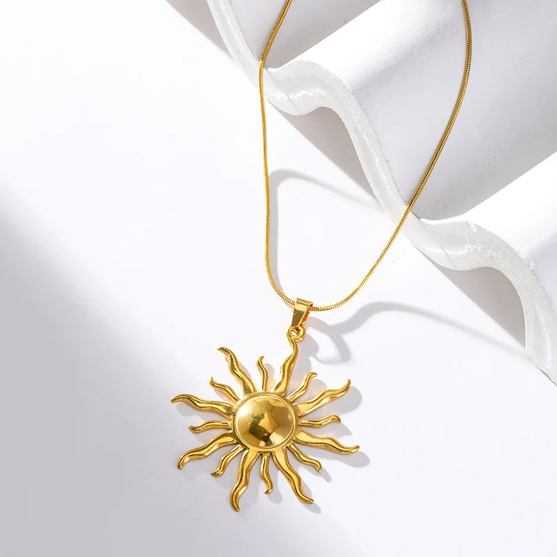 Zonnependant Ketting van 316L Roestvrij Staal met Waterdichte Afwerking voor Vrouwen – Verstelbare Lengte 45-50 cm 2