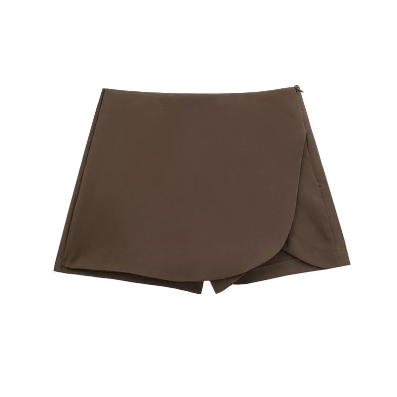 Zwarte Dames Skort met Hoge Taille en Asymmetrisch Ontwerp - Comfortabele Mini Skort voor Zomer 3