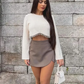 Zwarte Dames Skort met Hoge Taille en Asymmetrisch Ontwerp - Comfortabele Mini Skort voor Zomer 5