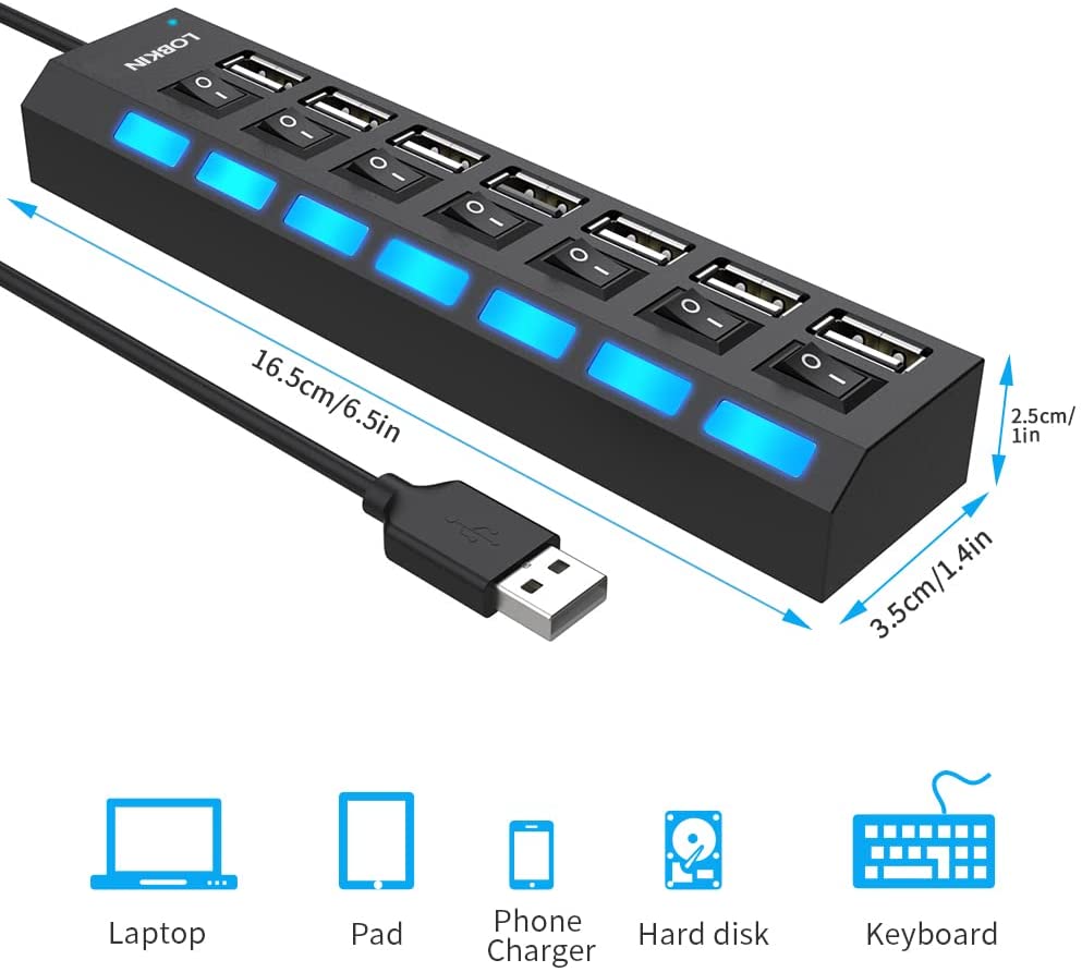 HighSpeed - USB Poorten HUB (7poorten)